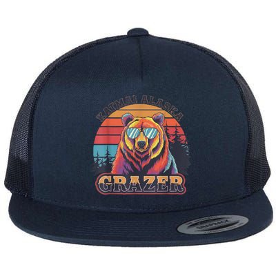 Funny Katmai Alaska Grazer Vintage Fat Bear Week 2024 Flat Bill Trucker Hat