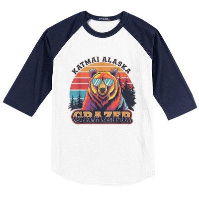 Funny Katmai Alaska Grazer Vintage Fat Bear Week 2024 Baseball Sleeve Shirt