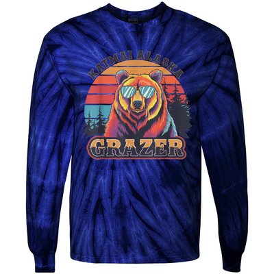 Funny Katmai Alaska Grazer Vintage Fat Bear Week 2024 Tie-Dye Long Sleeve Shirt