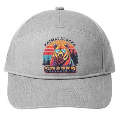 Funny Katmai Alaska Grazer Vintage Fat Bear Week 2024 7-Panel Snapback Hat