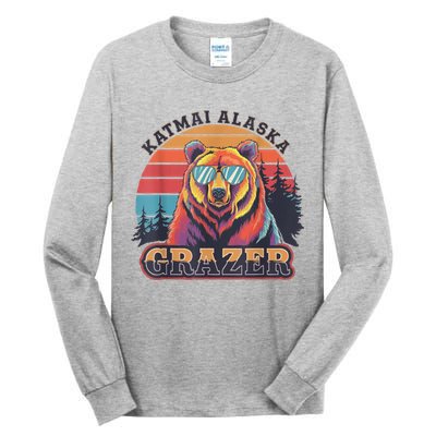 Funny Katmai Alaska Grazer Vintage Fat Bear Week 2024 Tall Long Sleeve T-Shirt