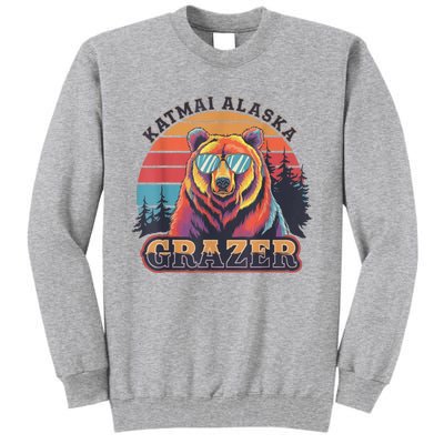 Funny Katmai Alaska Grazer Vintage Fat Bear Week 2024 Tall Sweatshirt