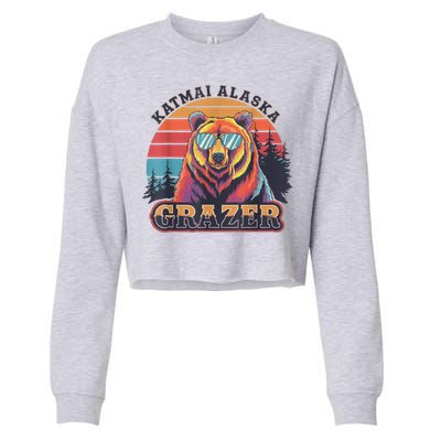 Funny Katmai Alaska Grazer Vintage Fat Bear Week 2024 Cropped Pullover Crew