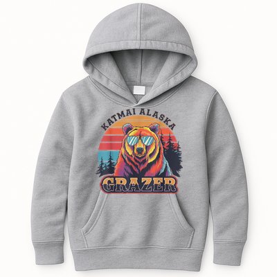 Funny Katmai Alaska Grazer Vintage Fat Bear Week 2024 Kids Hoodie
