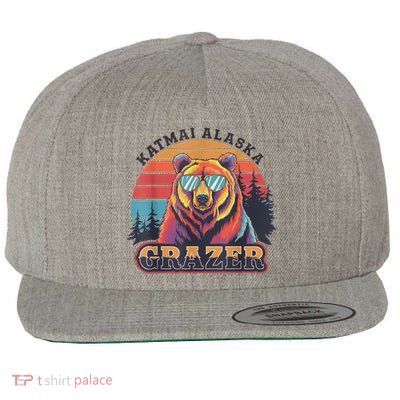 Funny Katmai Alaska Grazer Vintage Fat Bear Week 2024 Wool Snapback Cap