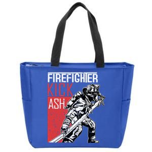 Firefighter Kick Ash Fire Gift Zip Tote Bag