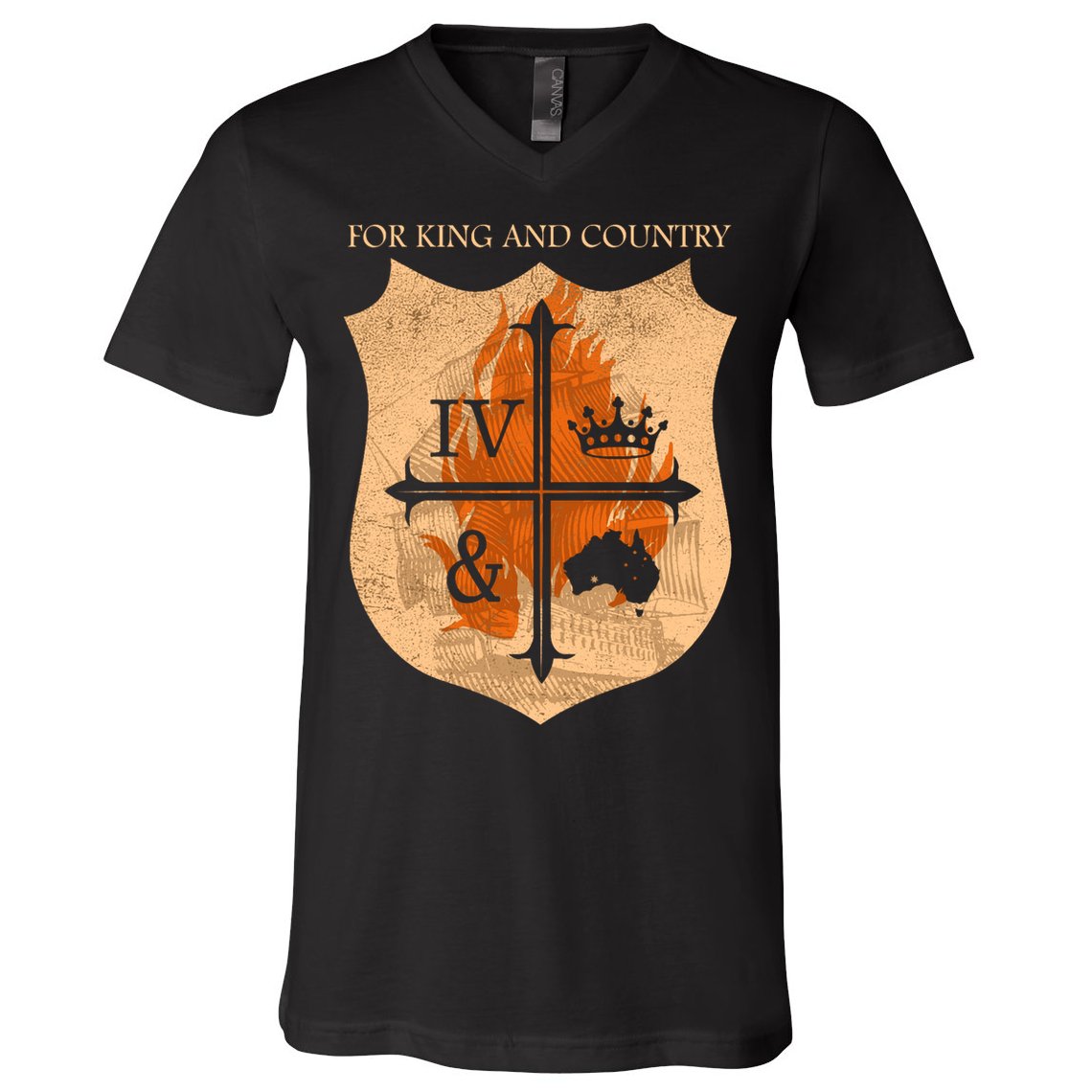 For King And Country Crest Friend V-Neck T-Shirt
