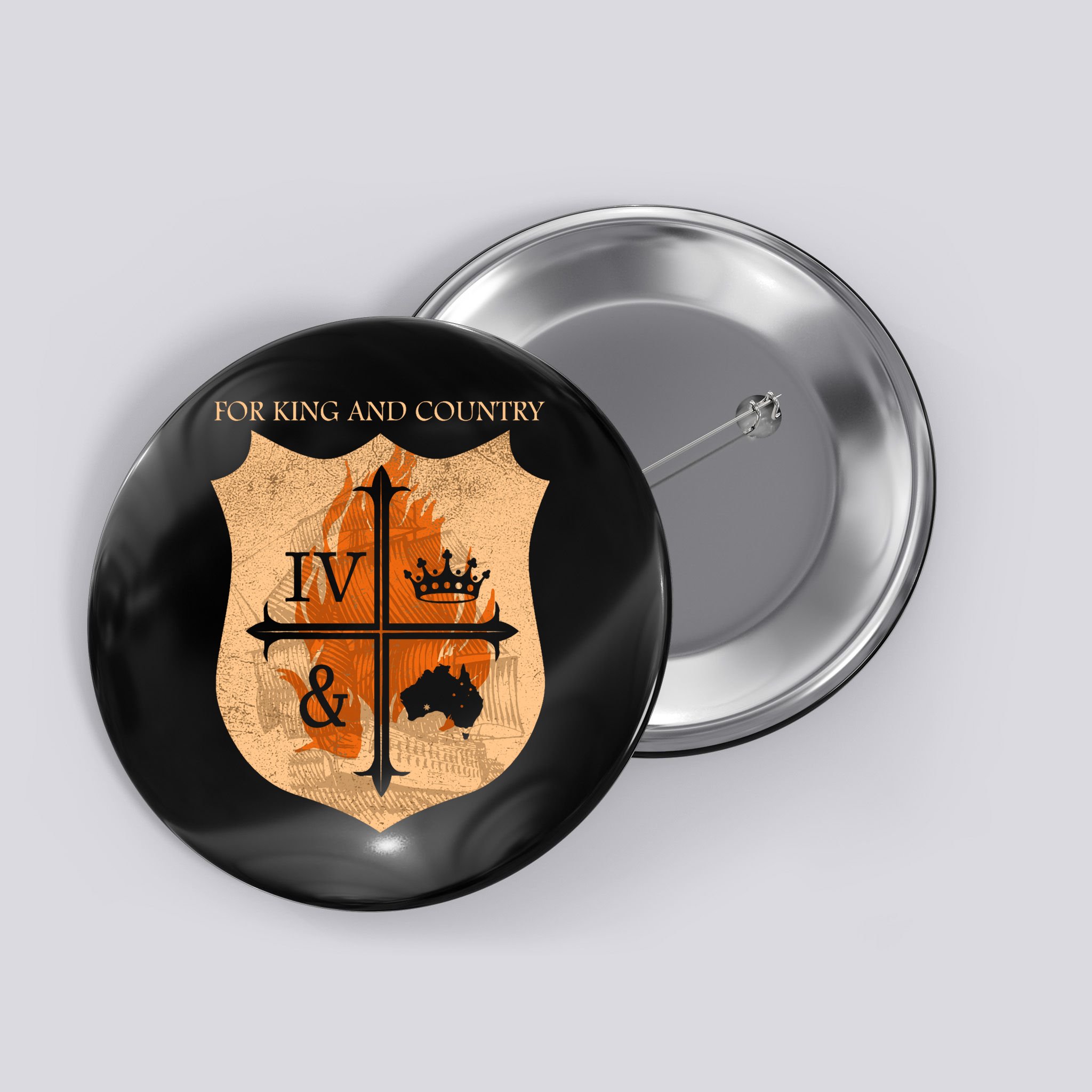 For King And Country Crest Friend Button