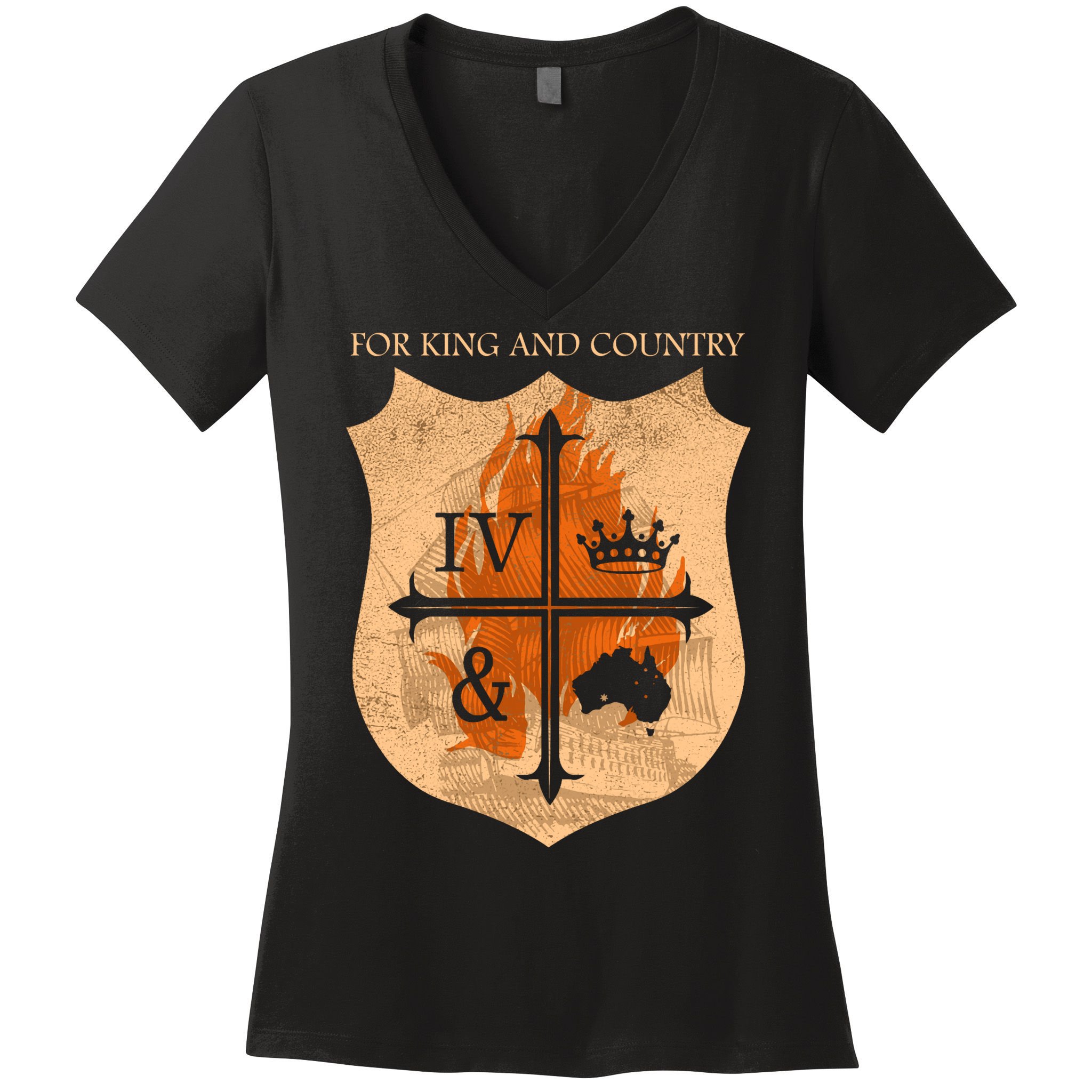 For King And Country Crest Friend Women's V-Neck T-Shirt