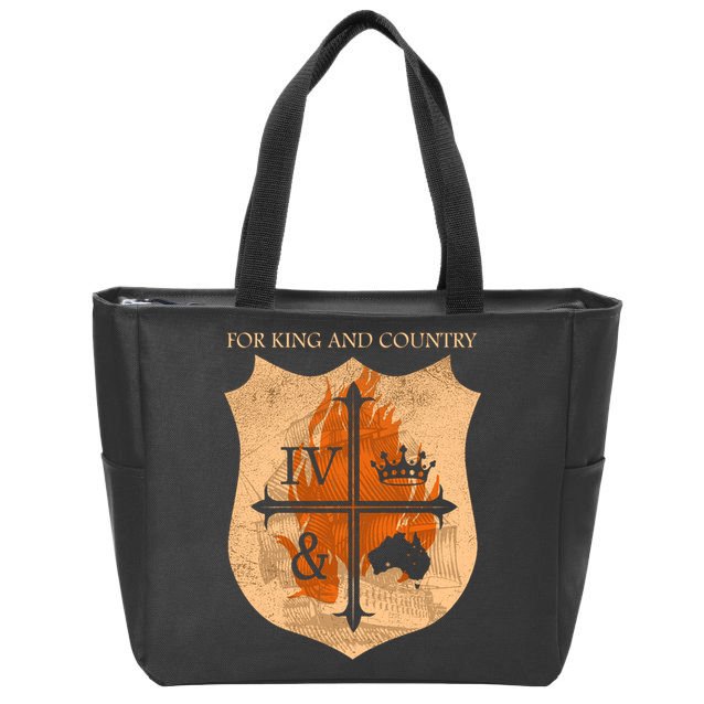 For King And Country Crest Friend Zip Tote Bag