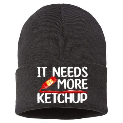 Funny Ketchup Art For Men Women Kids Catsup Condiment Lovers Sustainable Knit Beanie