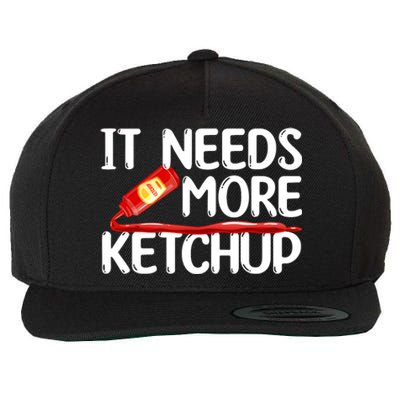 Funny Ketchup Art For Men Women Kids Catsup Condiment Lovers Wool Snapback Cap