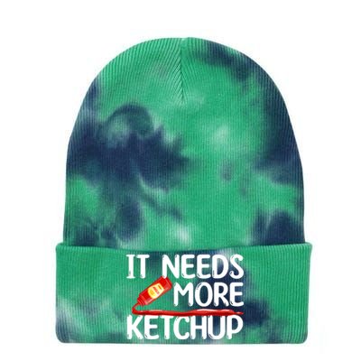 Funny Ketchup Art For Men Women Kids Catsup Condiment Lovers Tie Dye 12in Knit Beanie