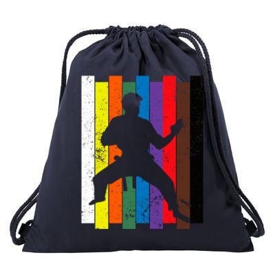 Funny Karate Belt Gift Karate Silhouette Gift Martial Arts Drawstring Bag