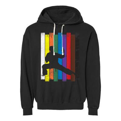 Funny Karate Belt Gift Karate Silhouette Gift Martial Arts Garment-Dyed Fleece Hoodie
