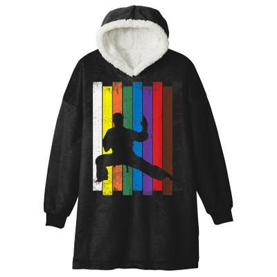 Funny Karate Belt Gift Karate Silhouette Gift Martial Arts Hooded Wearable Blanket