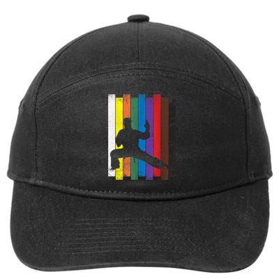 Funny Karate Belt Gift Karate Silhouette Gift Martial Arts 7-Panel Snapback Hat