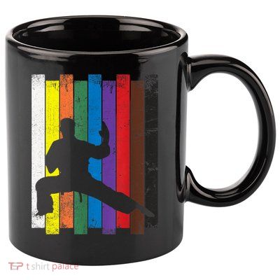 Funny Karate Belt Gift Karate Silhouette Gift Martial Arts 11oz C Handle Ceramic Mug