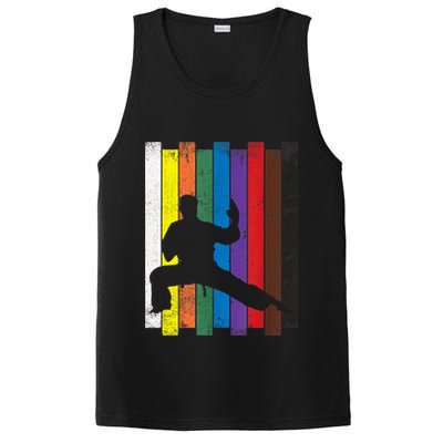 Funny Karate Belt Gift Karate Silhouette Gift Martial Arts PosiCharge Competitor Tank