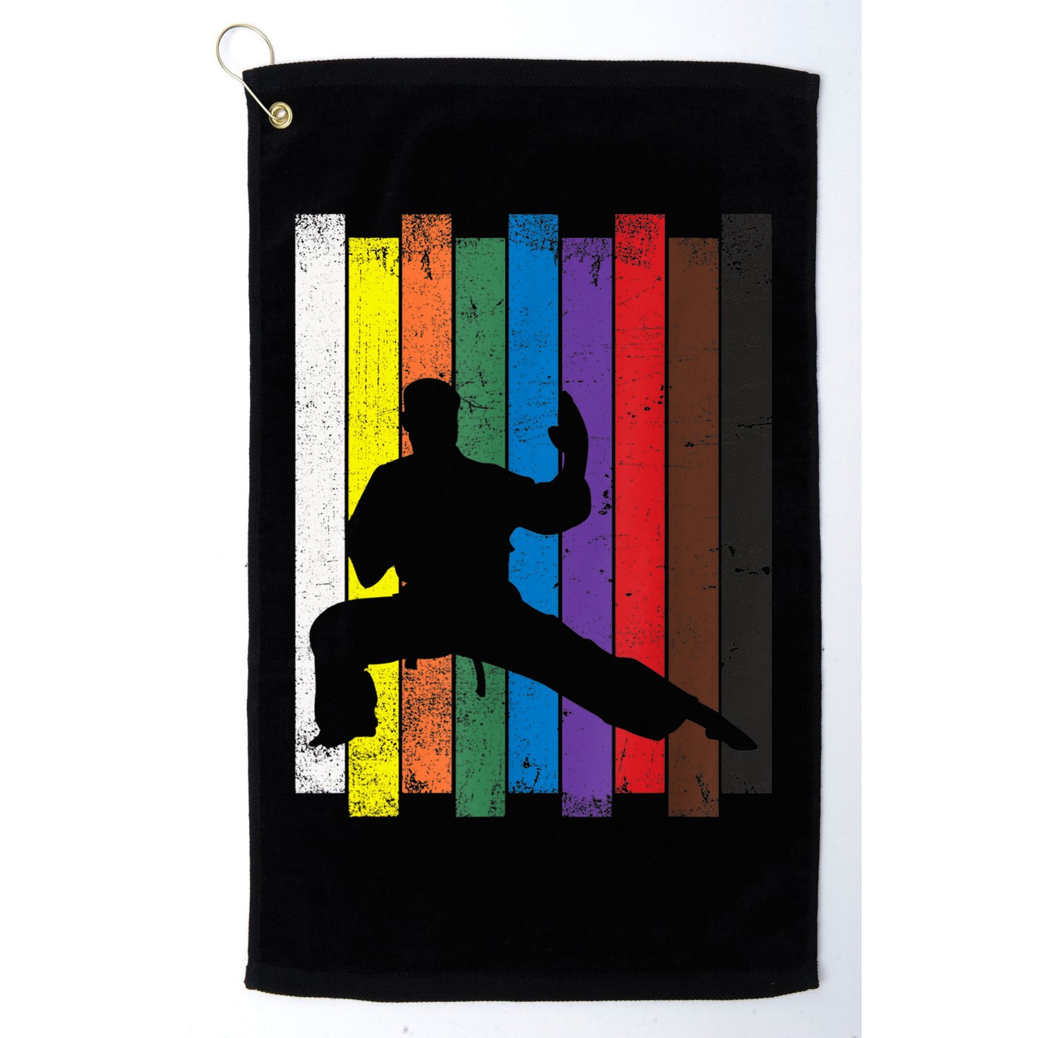 Funny Karate Belt Gift Karate Silhouette Gift Martial Arts Golf Towel