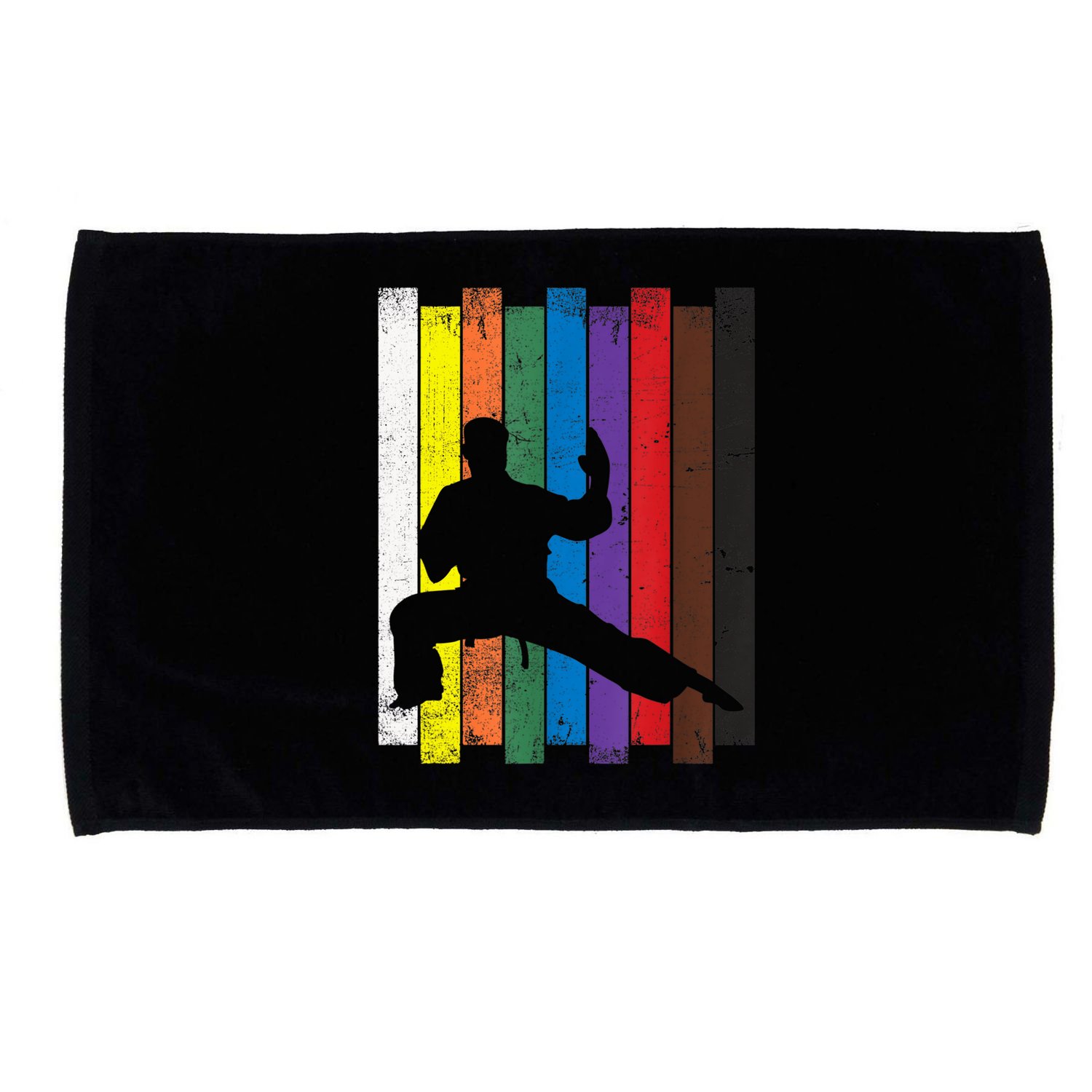 Funny Karate Belt Gift Karate Silhouette Gift Martial Arts Microfiber Hand Towel