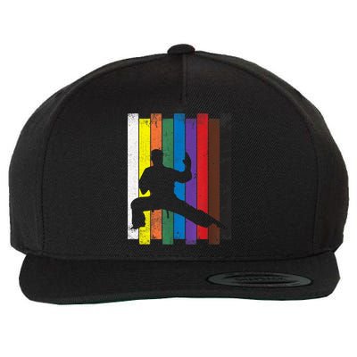 Funny Karate Belt Gift Karate Silhouette Gift Martial Arts Wool Snapback Cap