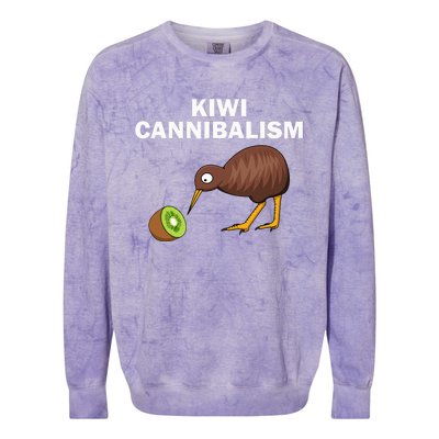 Funny Kiwi Bird Gift Cannibalism For Fruit Lover Colorblast Crewneck Sweatshirt