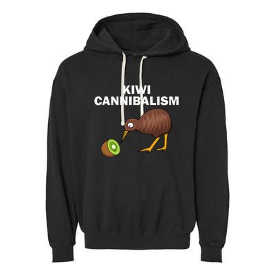 Funny Kiwi Bird Gift Cannibalism For Fruit Lover Garment-Dyed Fleece Hoodie