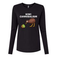 Funny Kiwi Bird Gift Cannibalism For Fruit Lover Womens Cotton Relaxed Long Sleeve T-Shirt