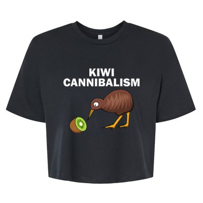 Funny Kiwi Bird Gift Cannibalism For Fruit Lover Bella+Canvas Jersey Crop Tee