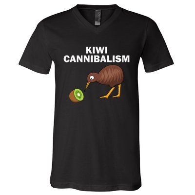 Funny Kiwi Bird Gift Cannibalism For Fruit Lover V-Neck T-Shirt