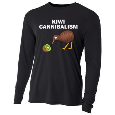 Funny Kiwi Bird Gift Cannibalism For Fruit Lover Cooling Performance Long Sleeve Crew