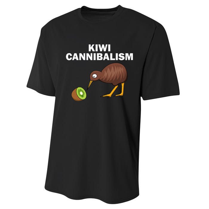 Funny Kiwi Bird Gift Cannibalism For Fruit Lover Performance Sprint T-Shirt