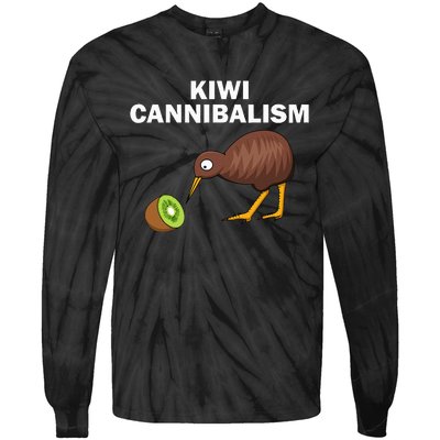 Funny Kiwi Bird Gift Cannibalism For Fruit Lover Tie-Dye Long Sleeve Shirt