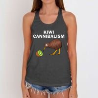 Funny Kiwi Bird Gift Cannibalism For Fruit Lover Women's Knotted Racerback Tank