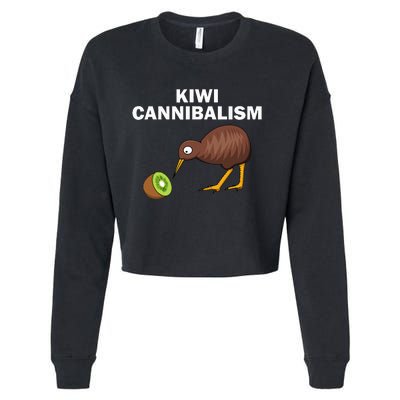 Funny Kiwi Bird Gift Cannibalism For Fruit Lover Cropped Pullover Crew