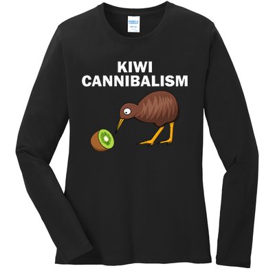 Funny Kiwi Bird Gift Cannibalism For Fruit Lover Ladies Long Sleeve Shirt