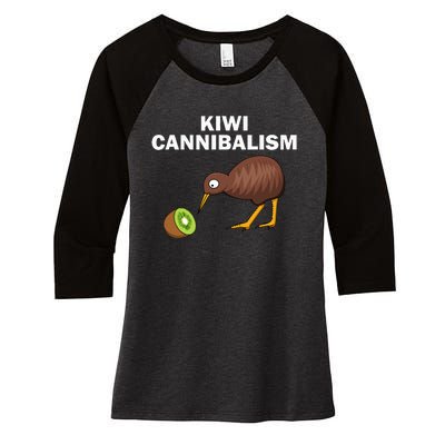 Funny Kiwi Bird Gift Cannibalism For Fruit Lover Women's Tri-Blend 3/4-Sleeve Raglan Shirt