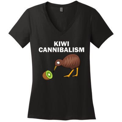 Funny Kiwi Bird Gift Cannibalism For Fruit Lover Women's V-Neck T-Shirt