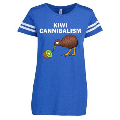 Funny Kiwi Bird Gift Cannibalism For Fruit Lover Enza Ladies Jersey Football T-Shirt