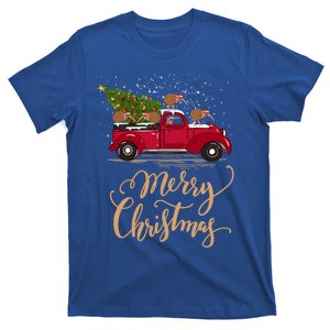 Funny Kiwi Bird Driving Christmas Tree Truck Kiwi Christmas Cute Gift T-Shirt