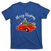 Funny Kiwi Bird Lover Xmas Santa Hat Red PickUp Truck Funny Gift T-Shirt