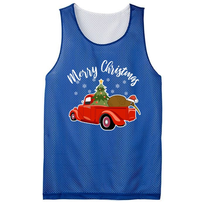 Funny Kiwi Bird Lover Xmas Santa Hat Red PickUp Truck Funny Gift Mesh Reversible Basketball Jersey Tank