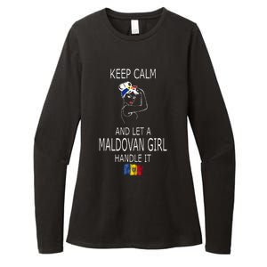 Funny Keep Calm And Let A Maldovan Girl Handle It Womens CVC Long Sleeve Shirt