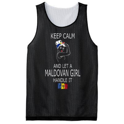 Funny Keep Calm And Let A Maldovan Girl Handle It Mesh Reversible Basketball Jersey Tank