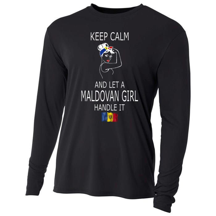 Funny Keep Calm And Let A Maldovan Girl Handle It Cooling Performance Long Sleeve Crew