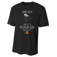 Funny Keep Calm And Let A Maldovan Girl Handle It Performance Sprint T-Shirt