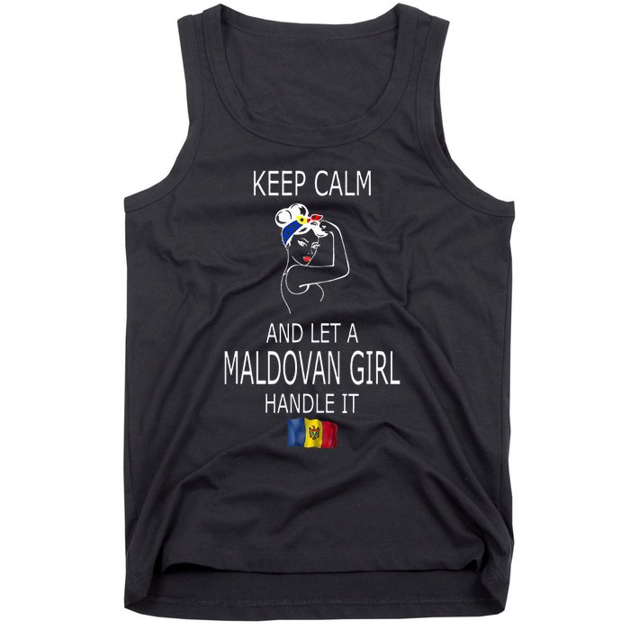 Funny Keep Calm And Let A Maldovan Girl Handle It Tank Top