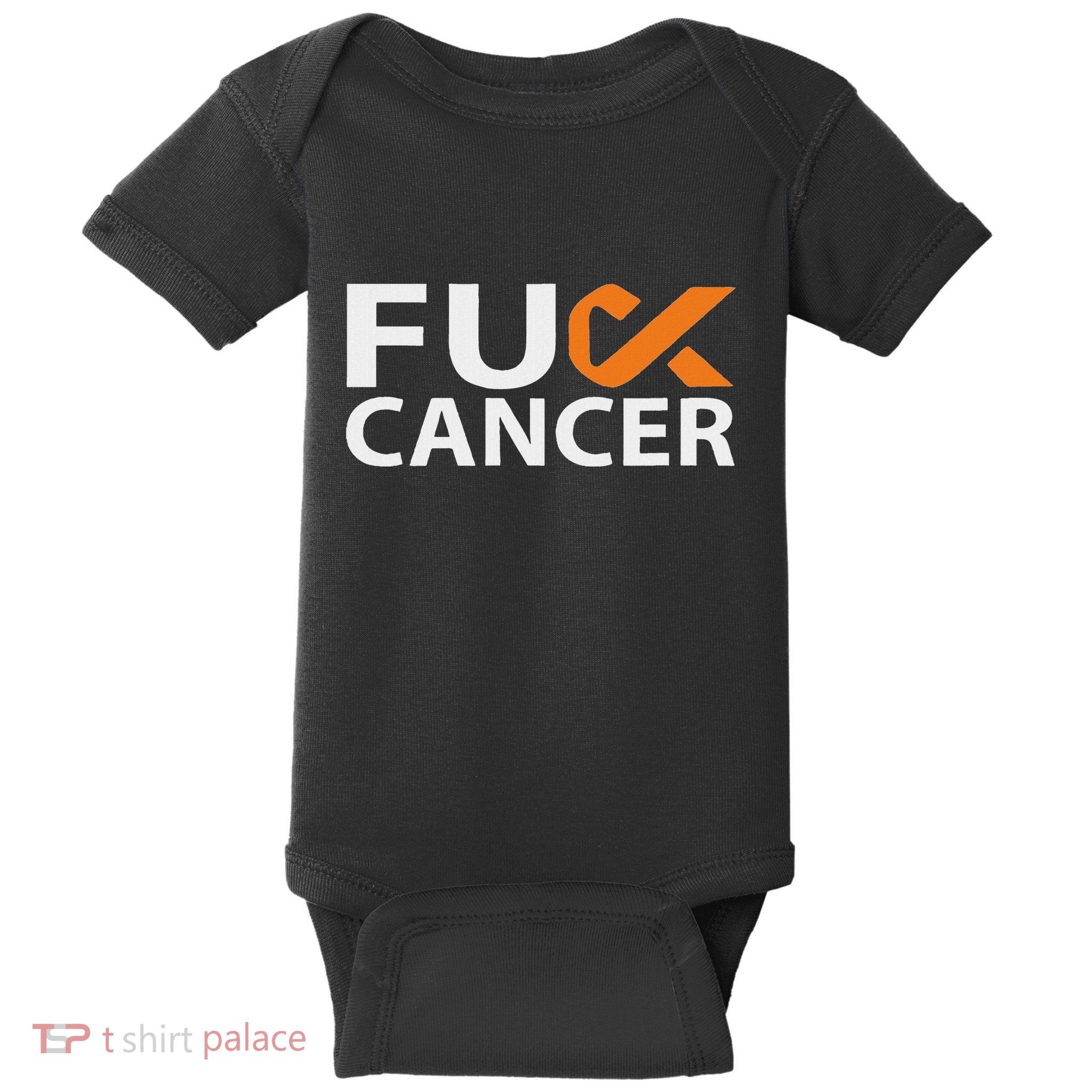 Fuck Kidney Cancer F U Fu Orange Ribbon Cancer Awareness Baby Bodysuit