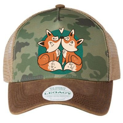 Foxes Kissing Cute Legacy Tie Dye Trucker Hat